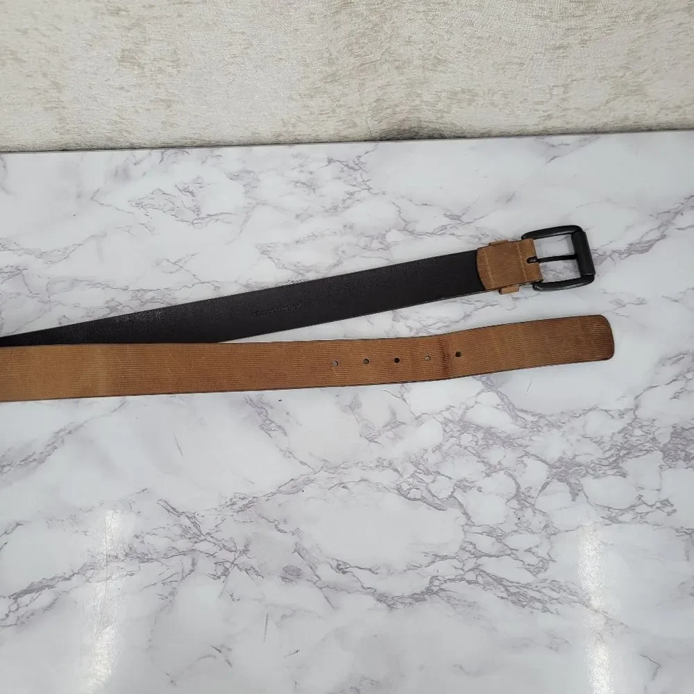 Johnston & Murphy Scored Roller Buckle Belt Men's Tan Leather Belt